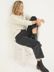 Keswick Charcoal Grey Wide Leg Crop Jeans