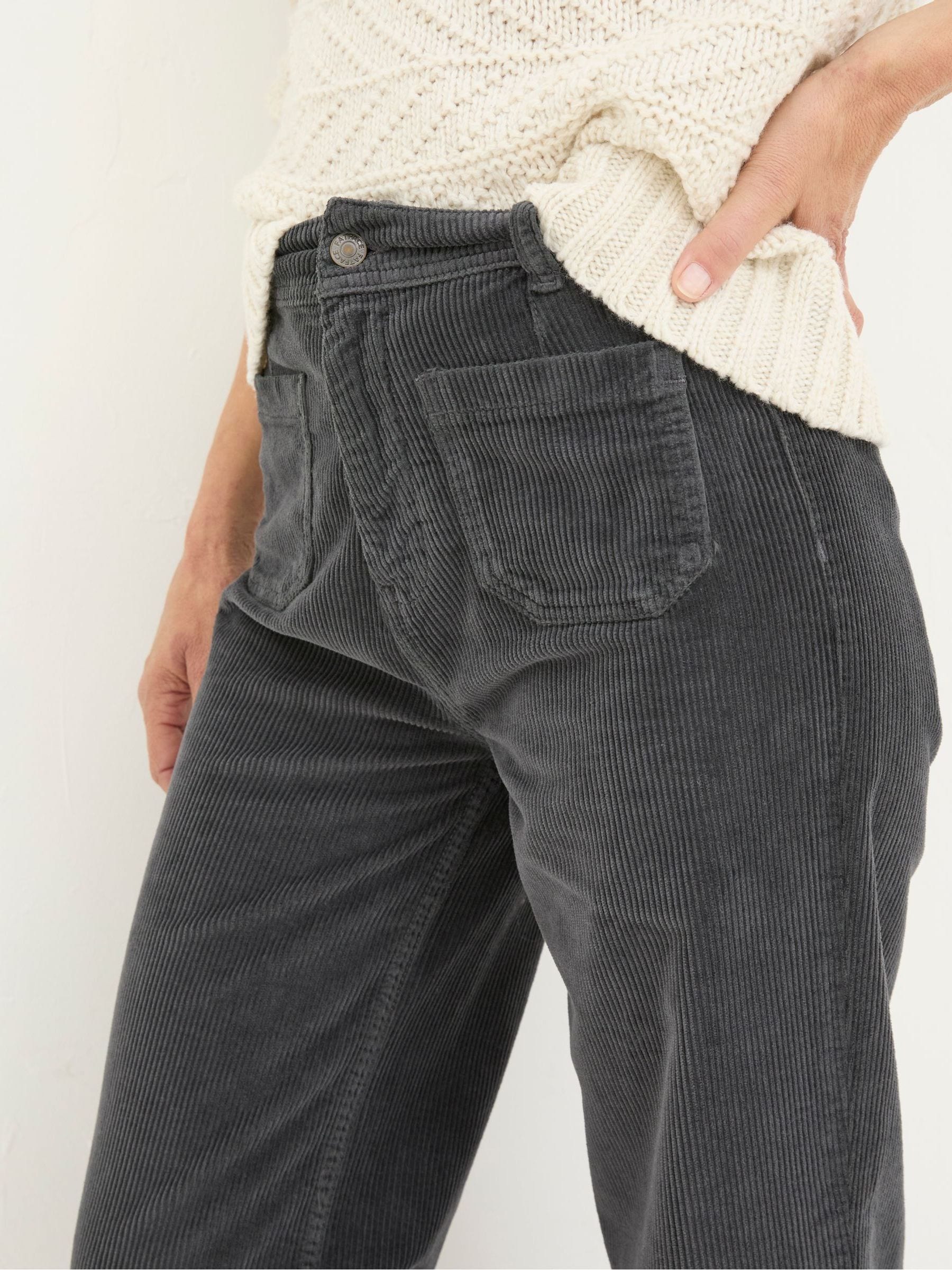 Keswick Charcoal Grey Wide Leg Crop Jeans