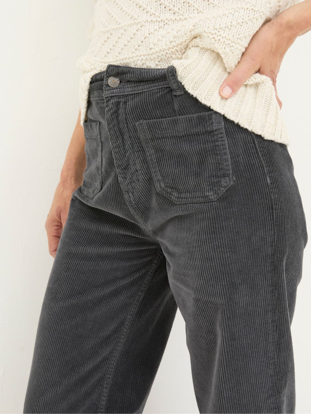 Keswick Charcoal Grey Wide Leg Crop Jeans