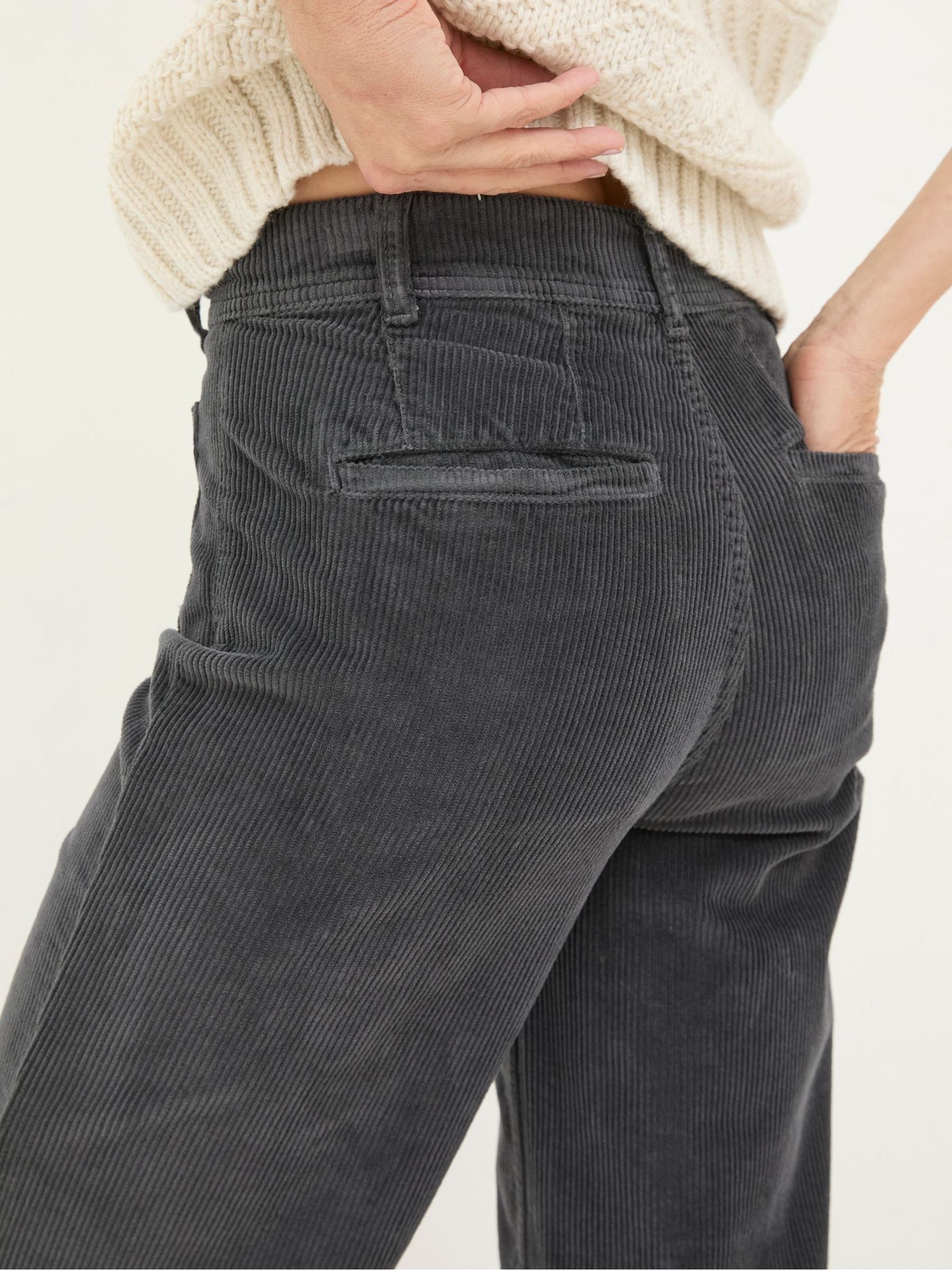 Keswick Charcoal Grey Wide Leg Crop Jeans