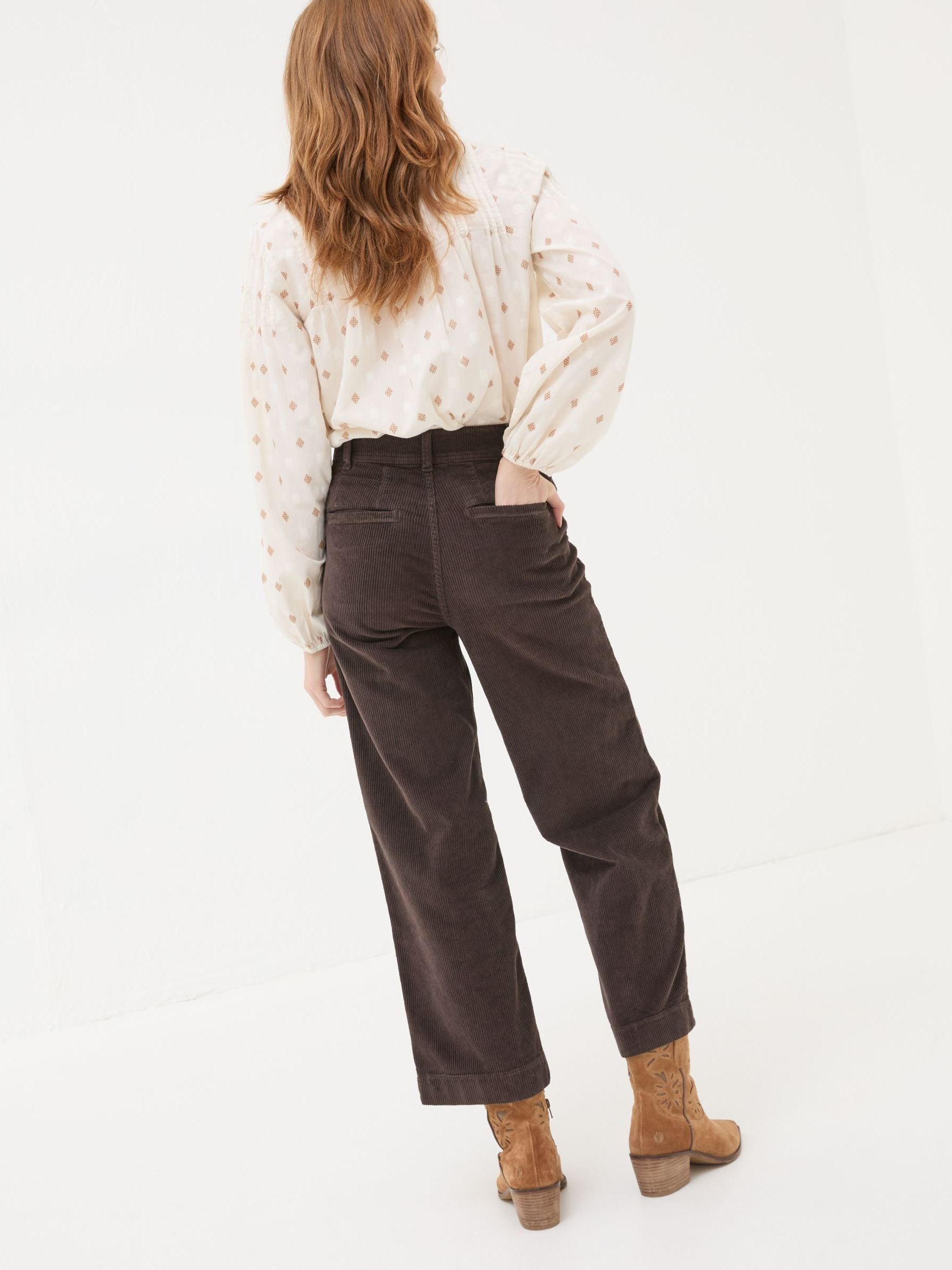 Keswick Brown Wide Leg Crop Jeans