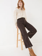 Keswick Brown Wide Leg Crop Jeans