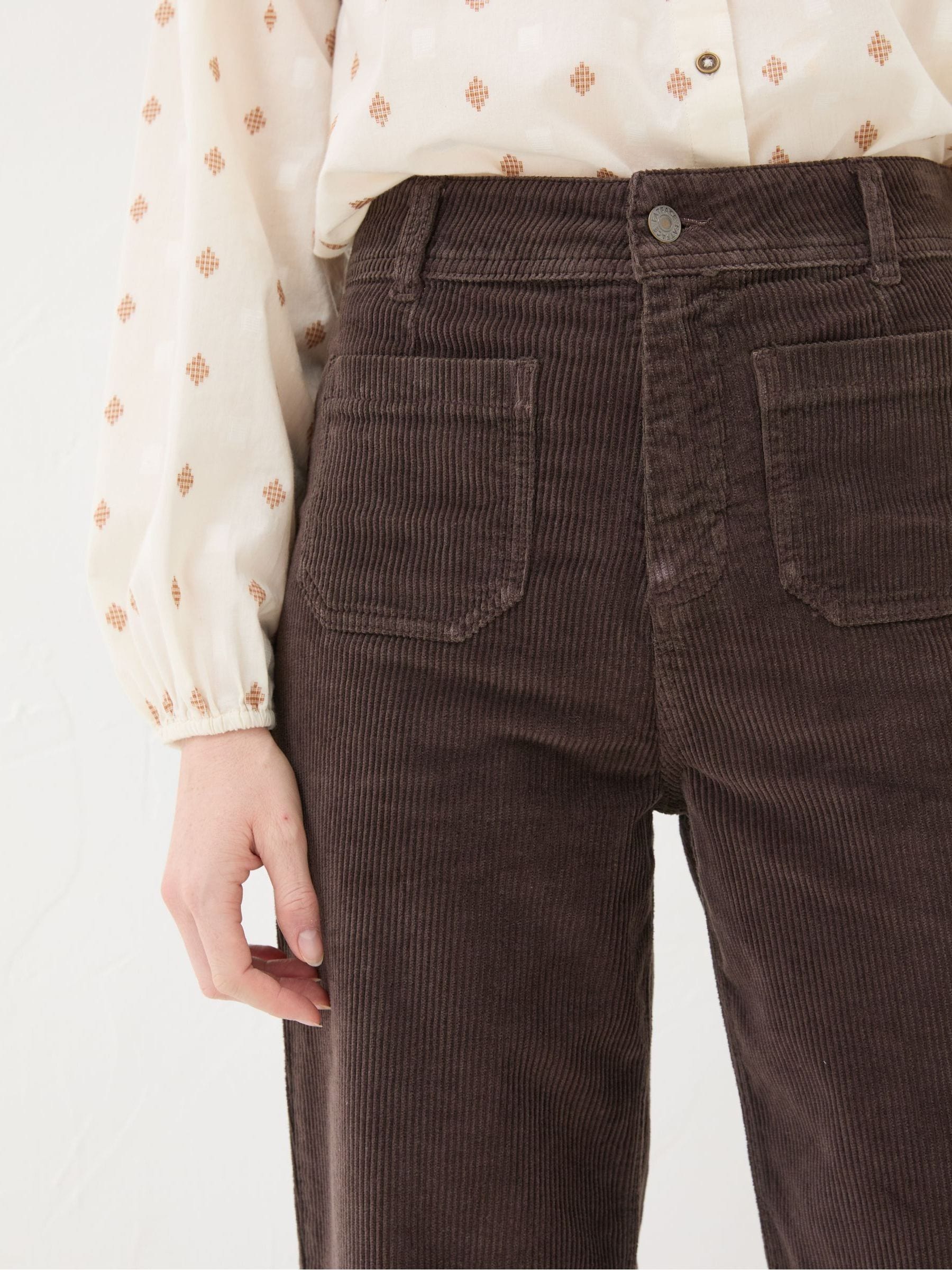 Keswick Brown Wide Leg Crop Jeans
