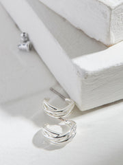 Silver Tone Mutli Strand Hoop Earrings