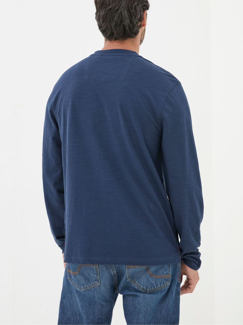 Woodside Navy Blue Long Sleeve Henley T Shirt
