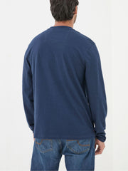 Woodside Navy Blue Long Sleeve Henley T Shirt