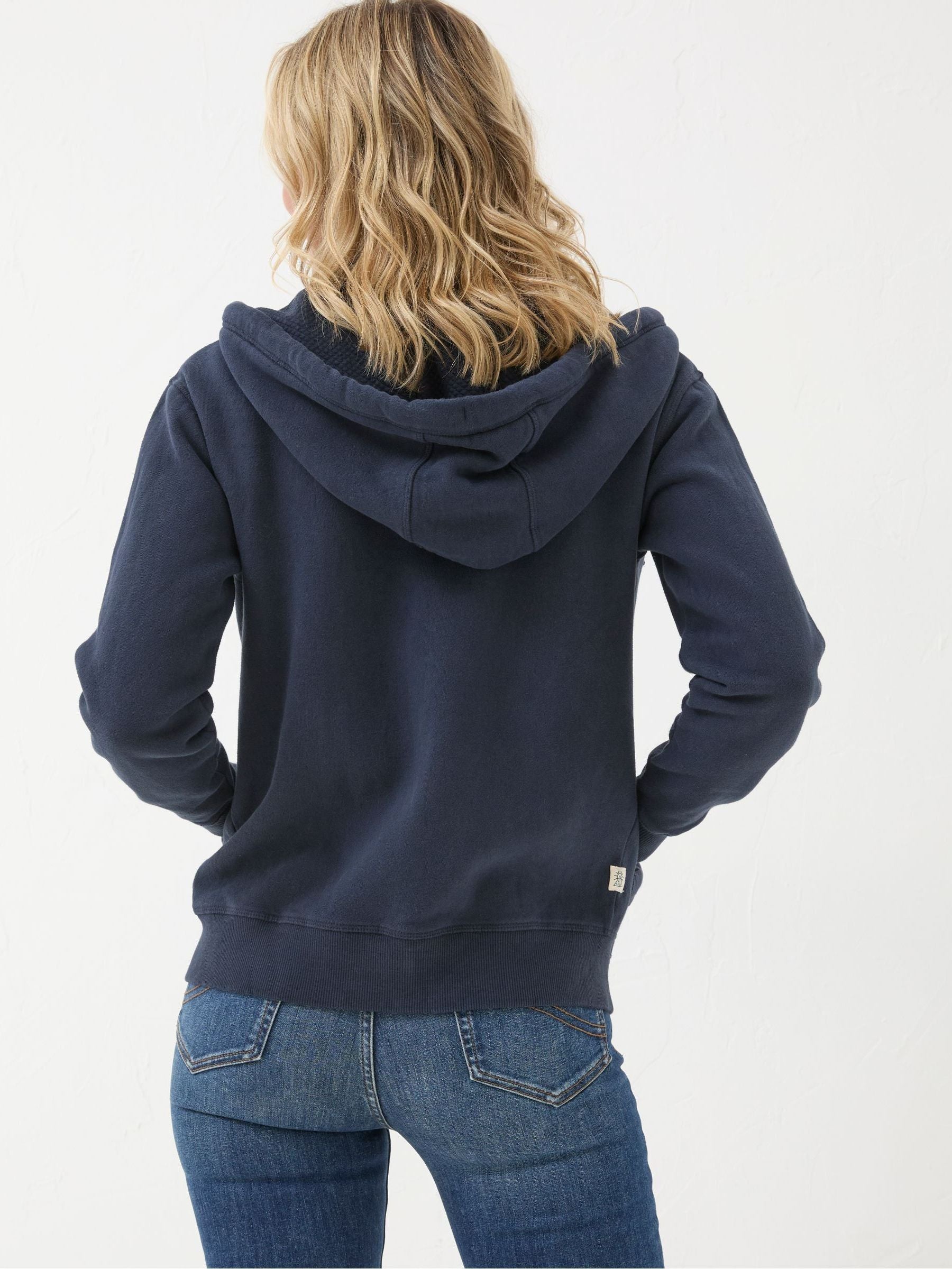 Amy Blue Navy Zip Through Hoodie