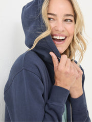 Amy Blue Navy Zip Through Hoodie