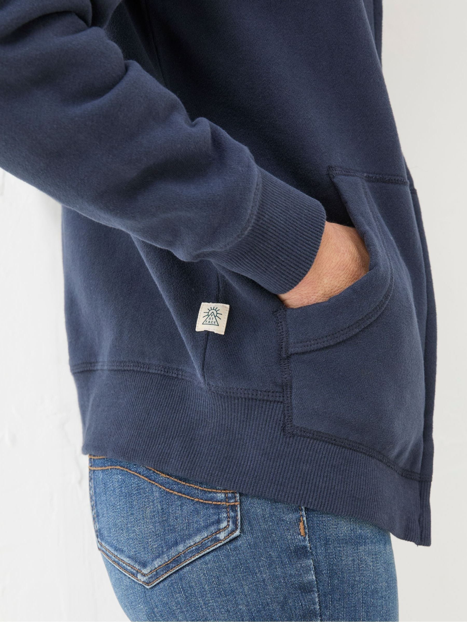 Amy Blue Navy Zip Through Hoodie