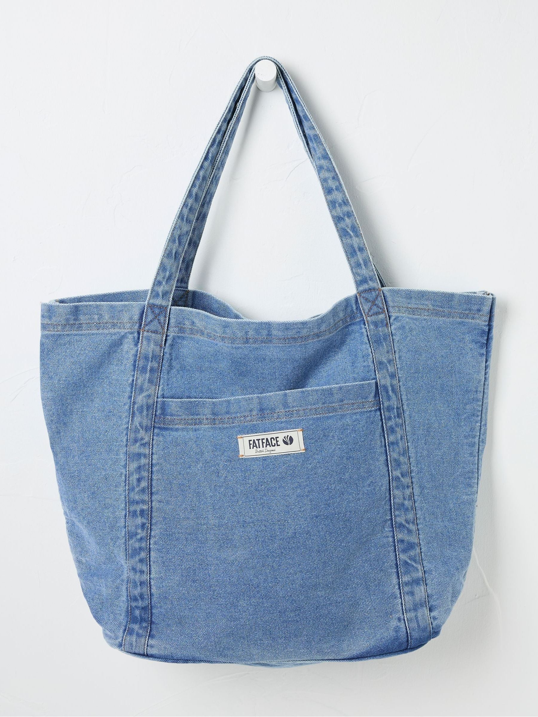Astrid Blue Pocket 100% Cotton Tote Bag
