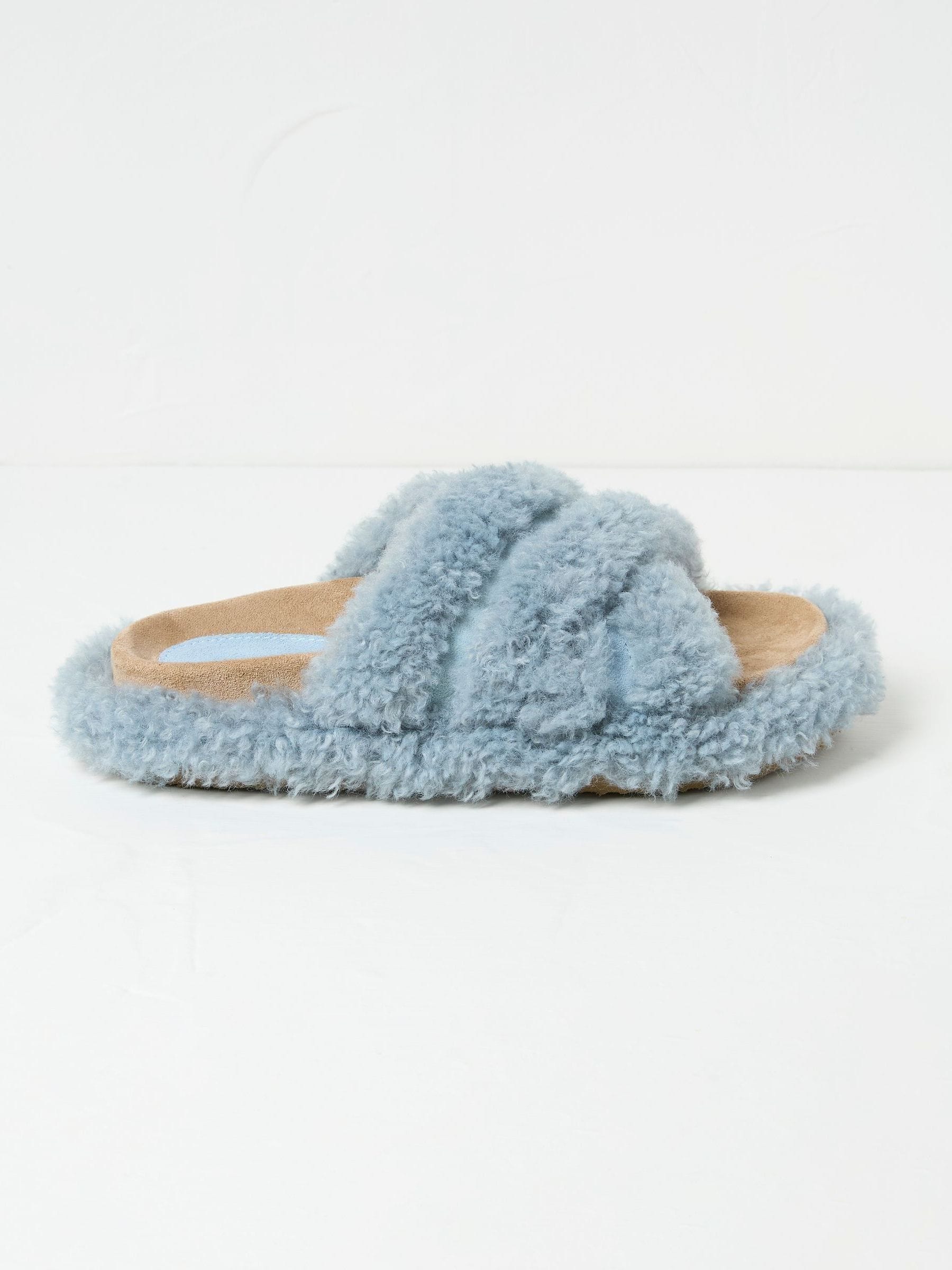 Borg Blue Crossover Slippers