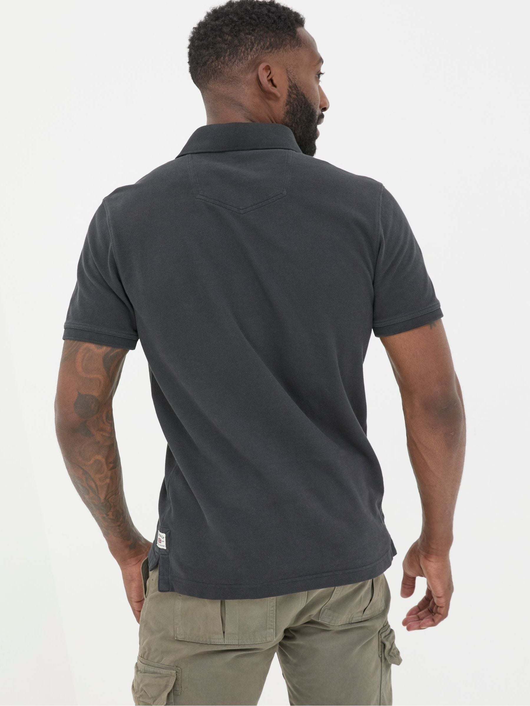 Black Pique Polo