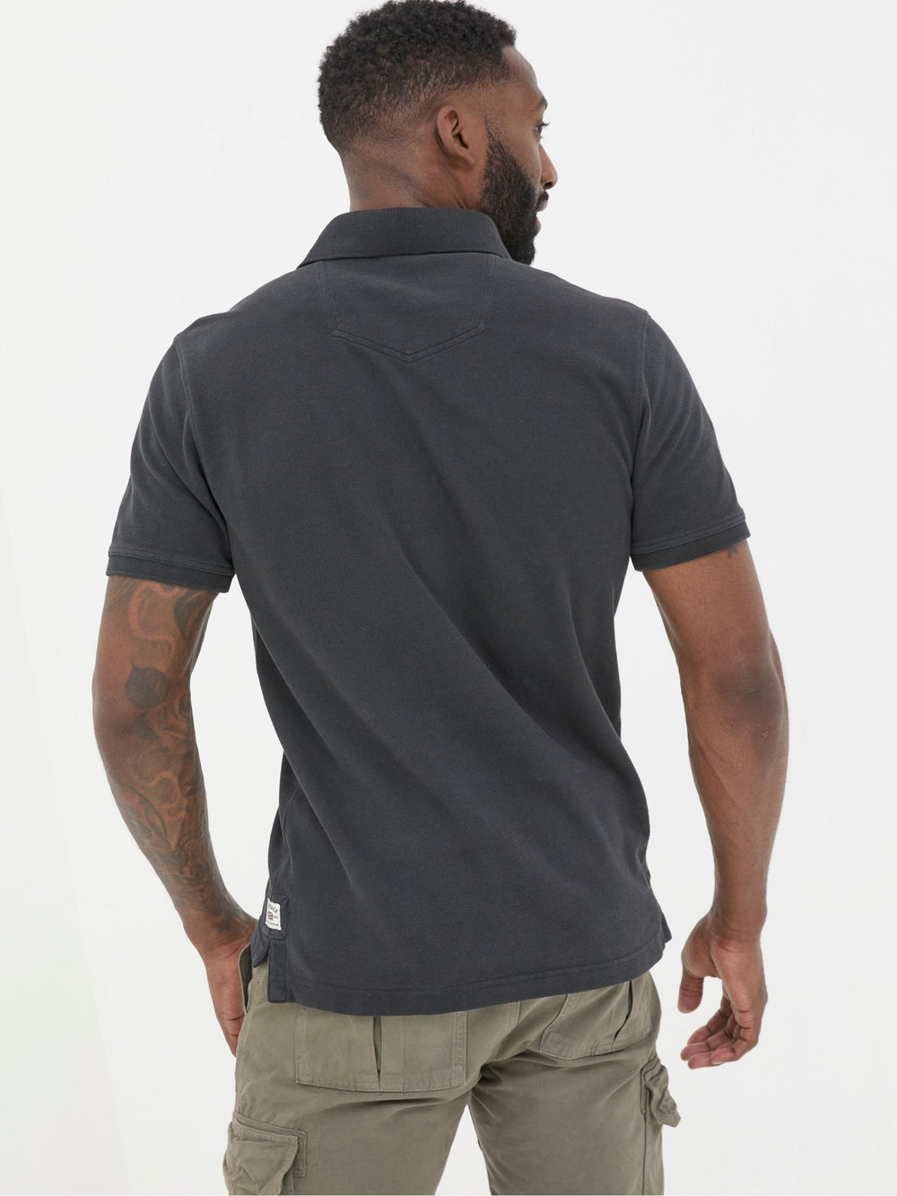 Black Pique Polo