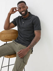 Black Pique Polo
