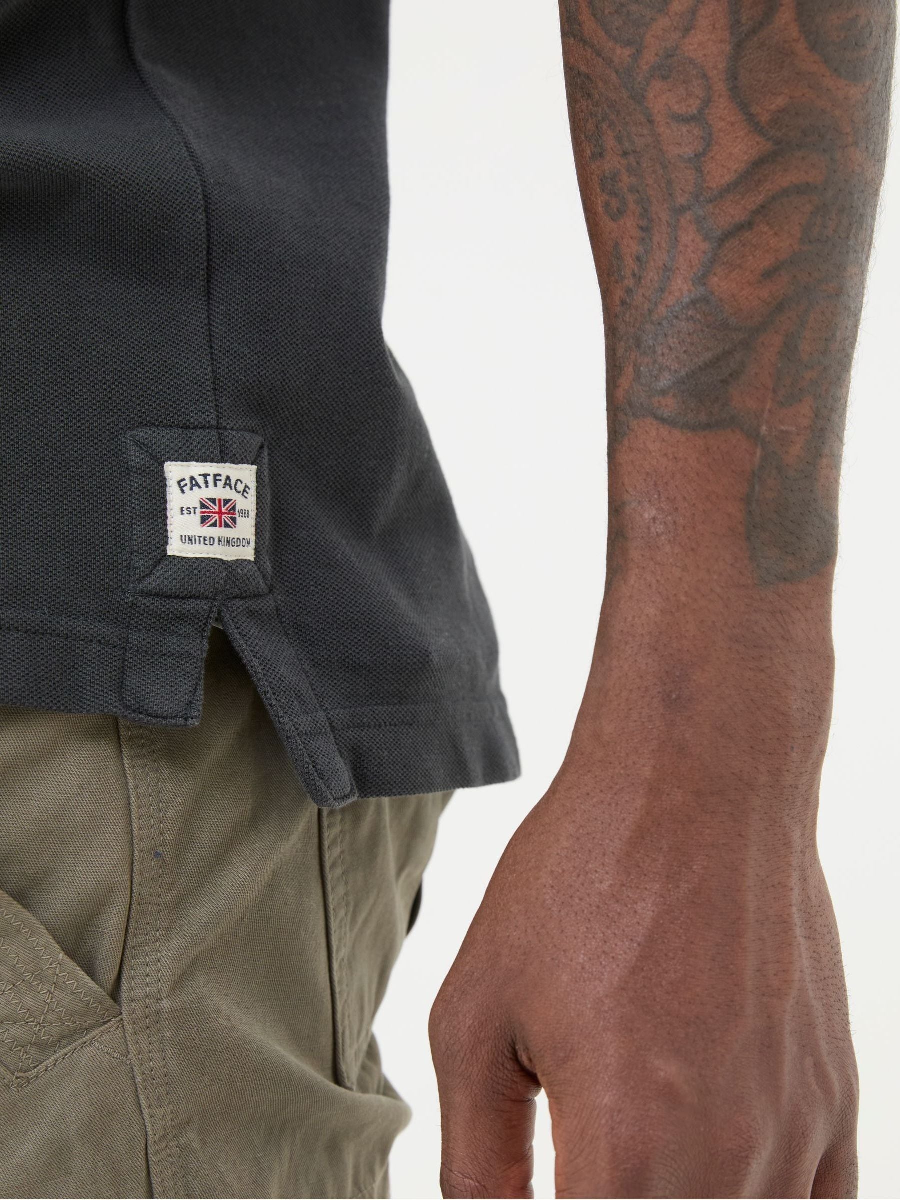 Black Pique Polo