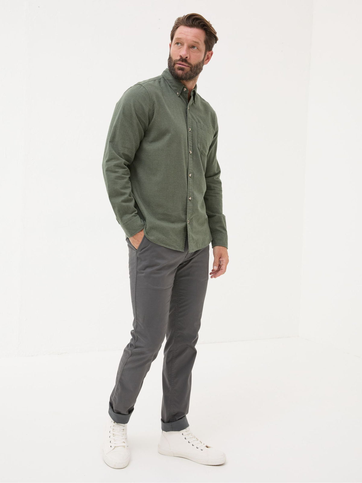 Heyshott Dark Grey Slim Chinos
