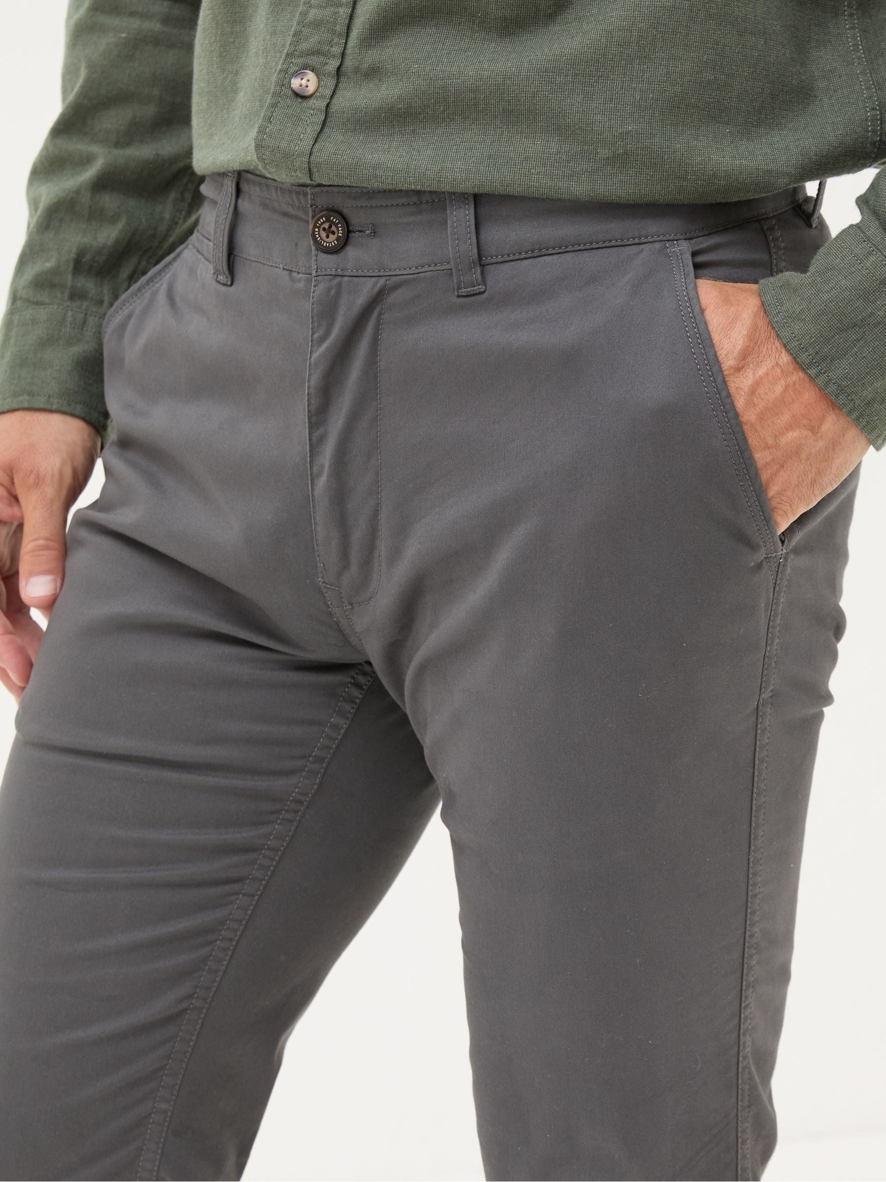 Heyshott Dark Grey Slim Chinos