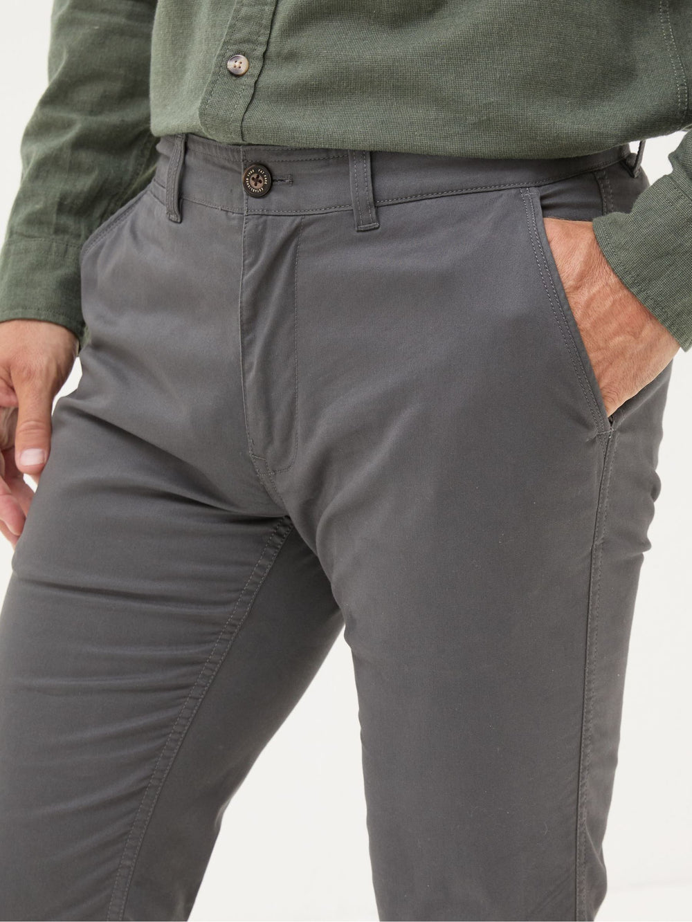 Heyshott Dark Grey Slim Chinos