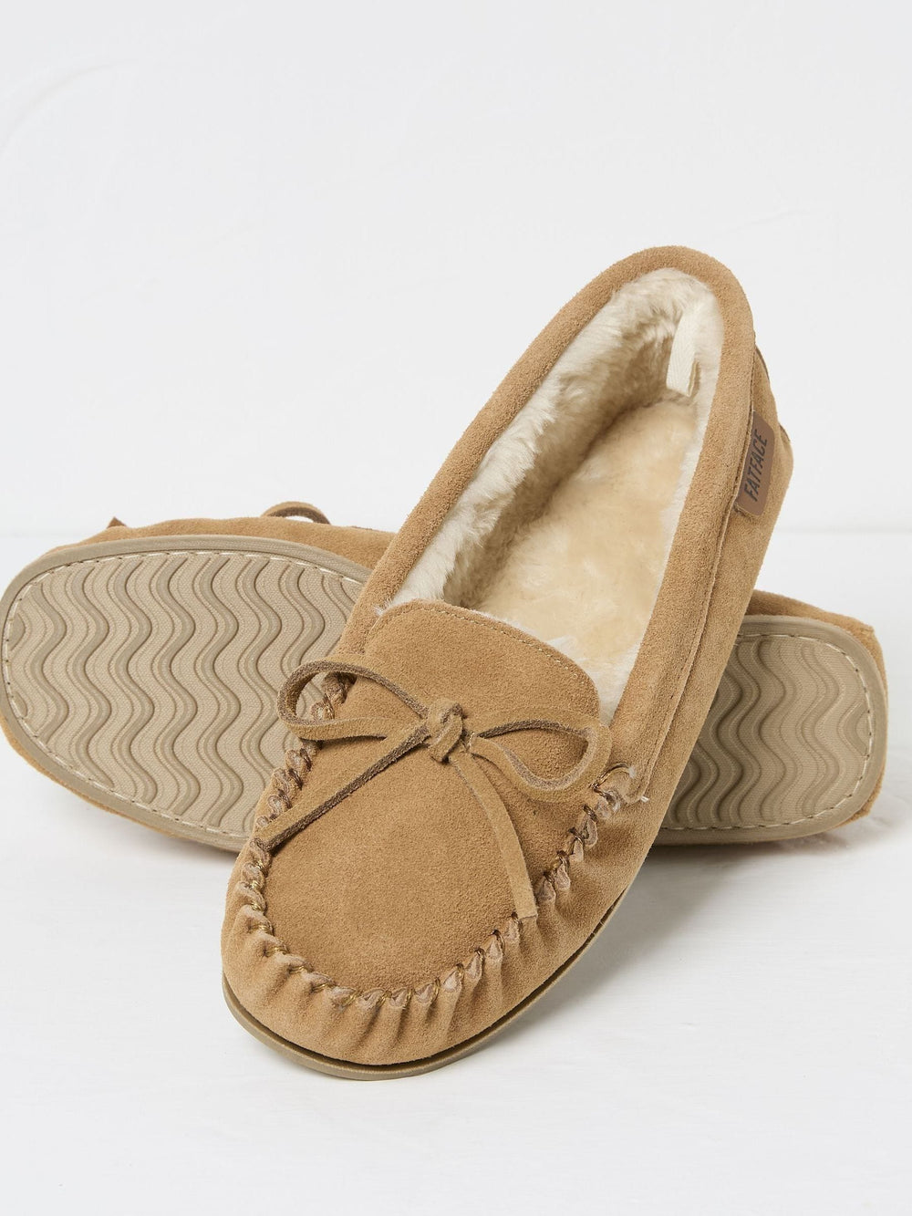 Cara Brown Suede Moccasin Slippers