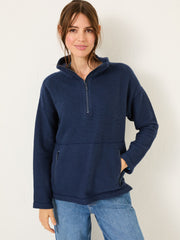 Navy Thea Half Neck Sweatshirt