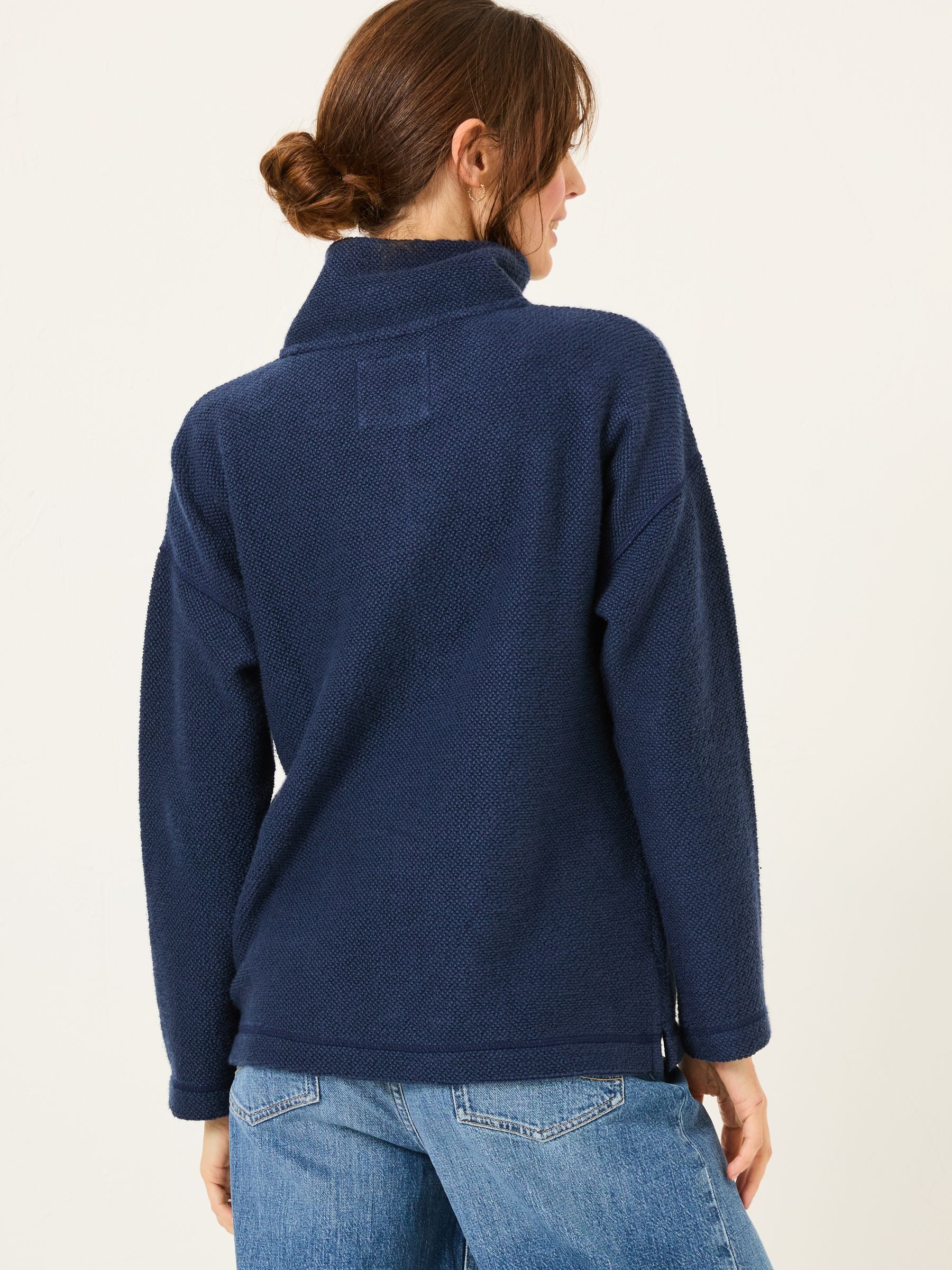 Navy Thea Half Neck Sweatshirt