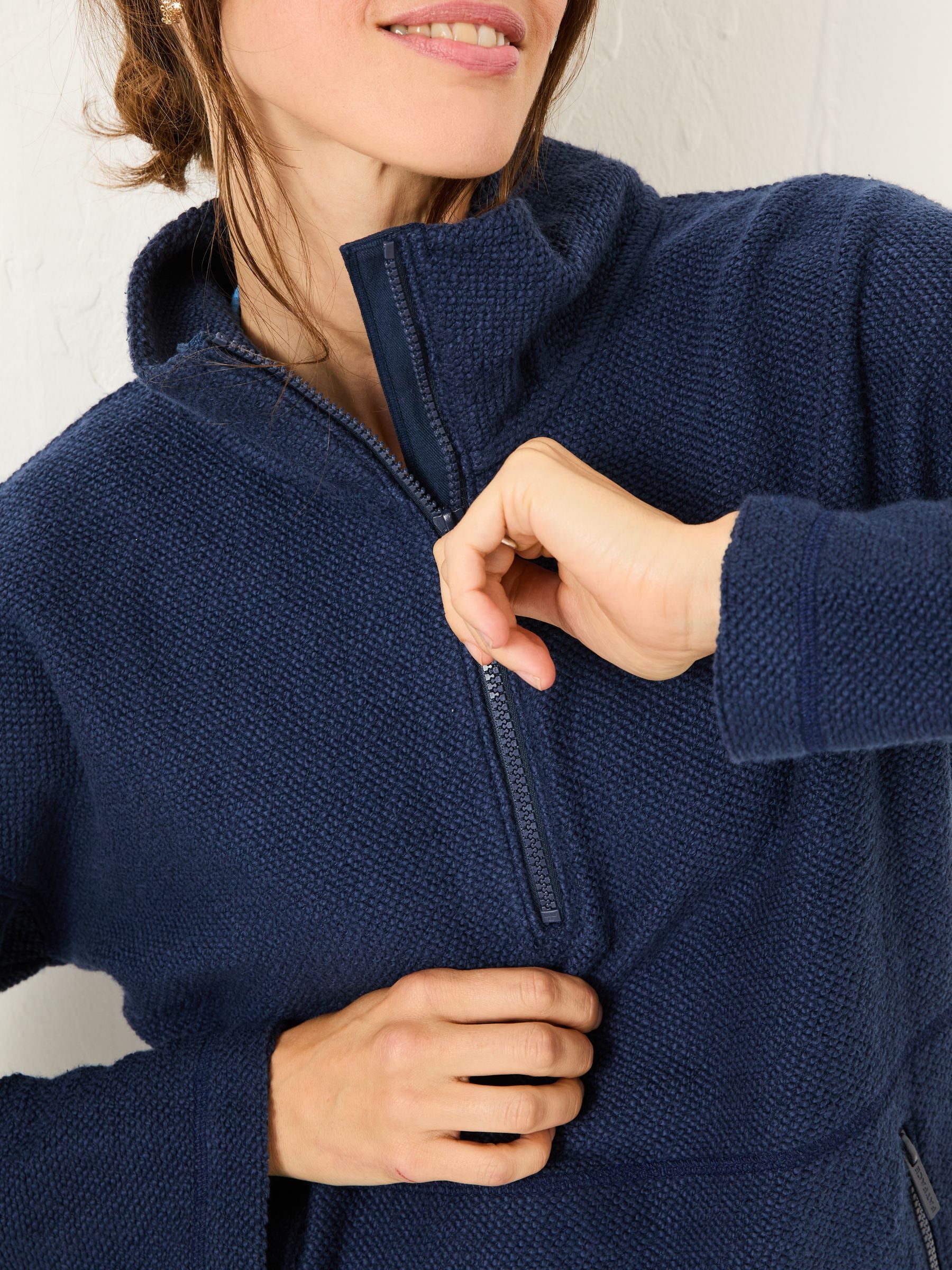 Navy Thea Half Neck Sweatshirt