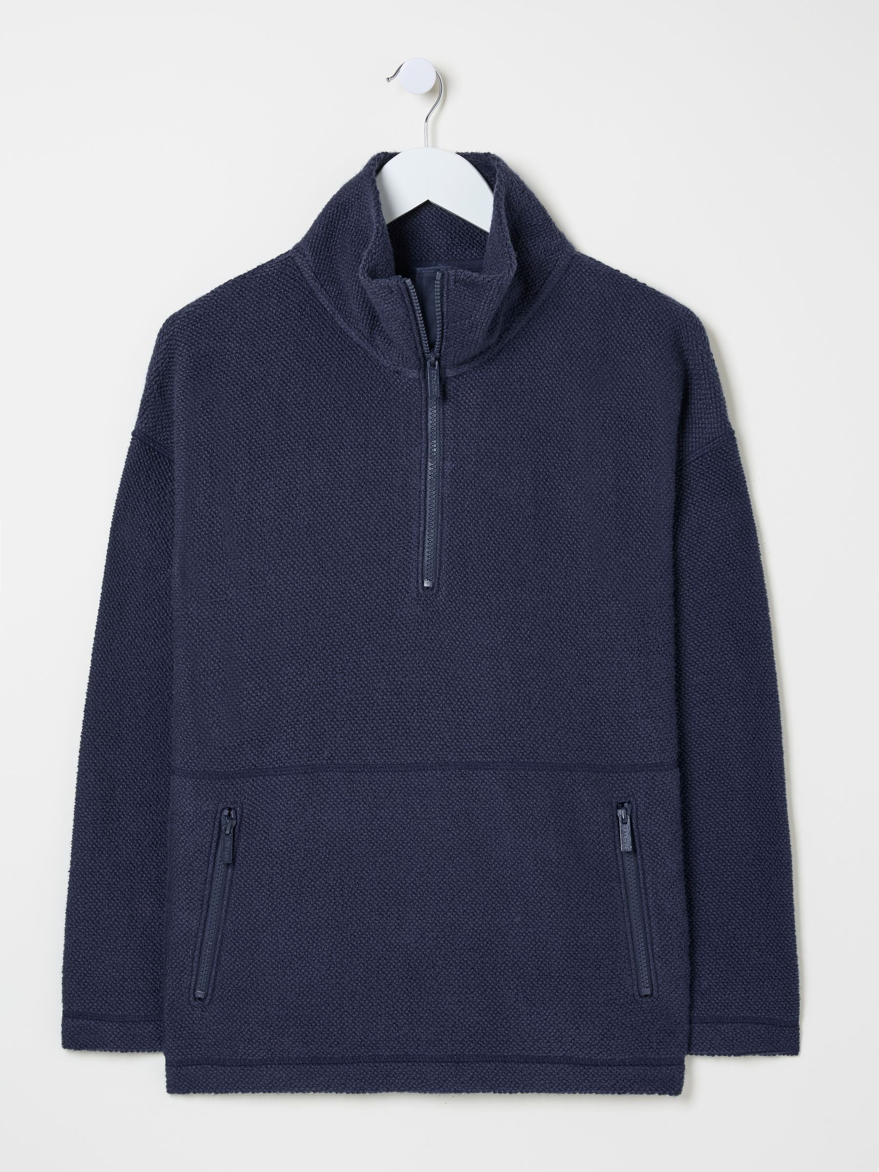 Navy Thea Half Neck Sweatshirt
