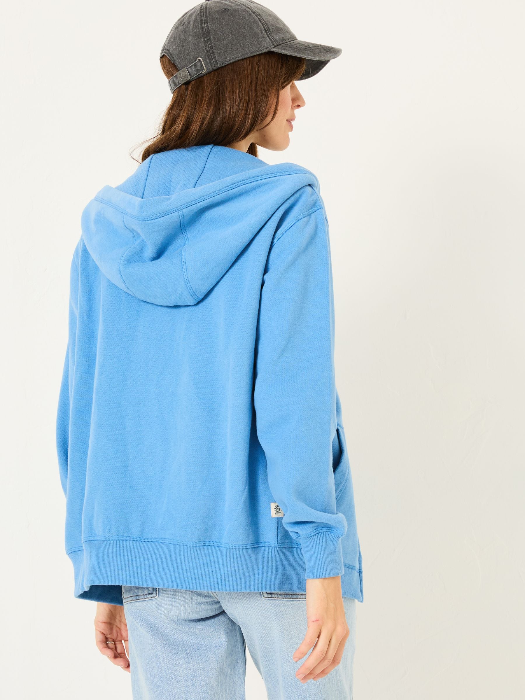 Amy Bright Blue Zip Through Hoodie