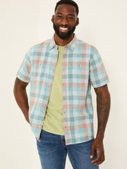 Pale Blue Short Sleeve Port Check Shirt