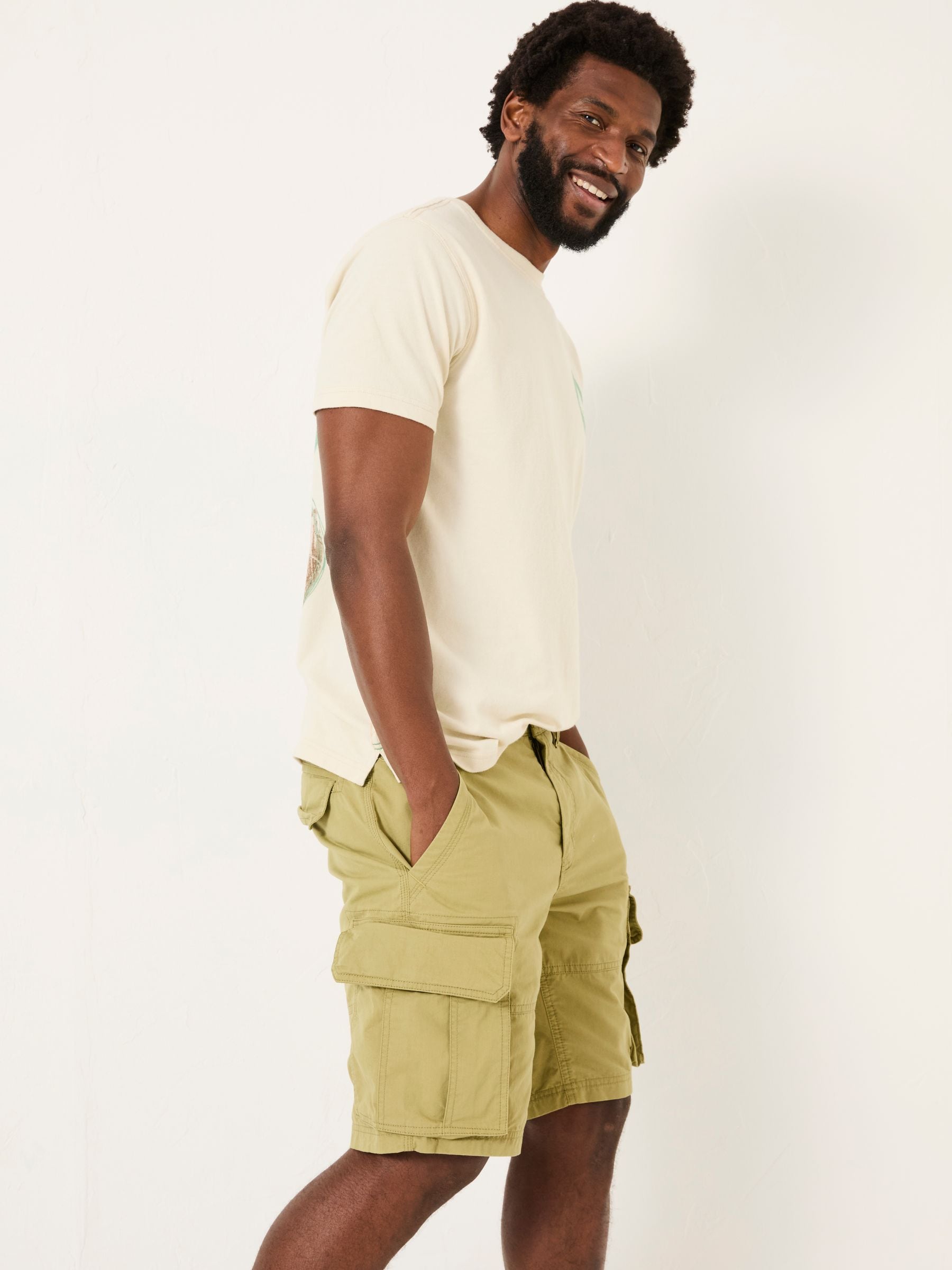 Bude Olive Green Cargo Shorts