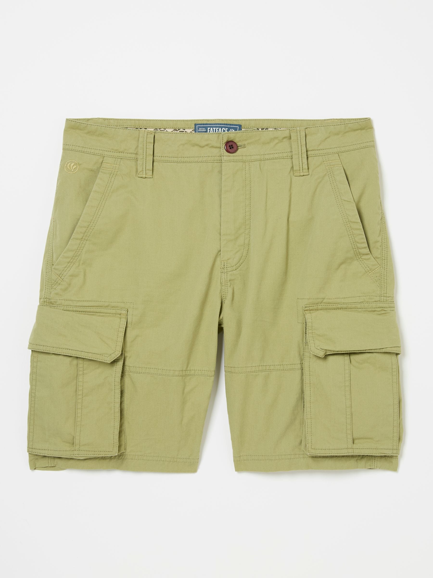 Bude Olive Green Cargo Shorts