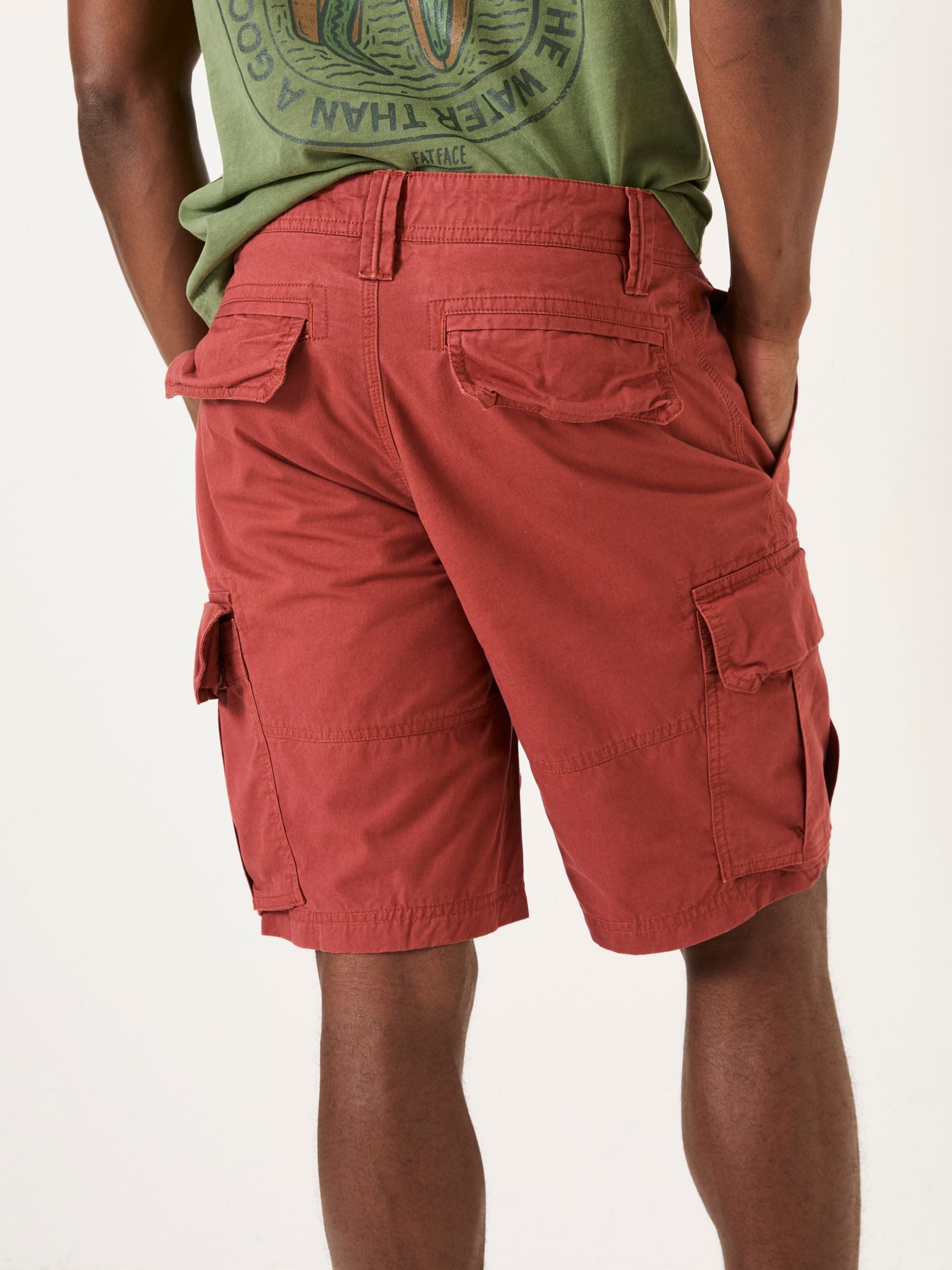 Bude Dark Red Cargo Shorts