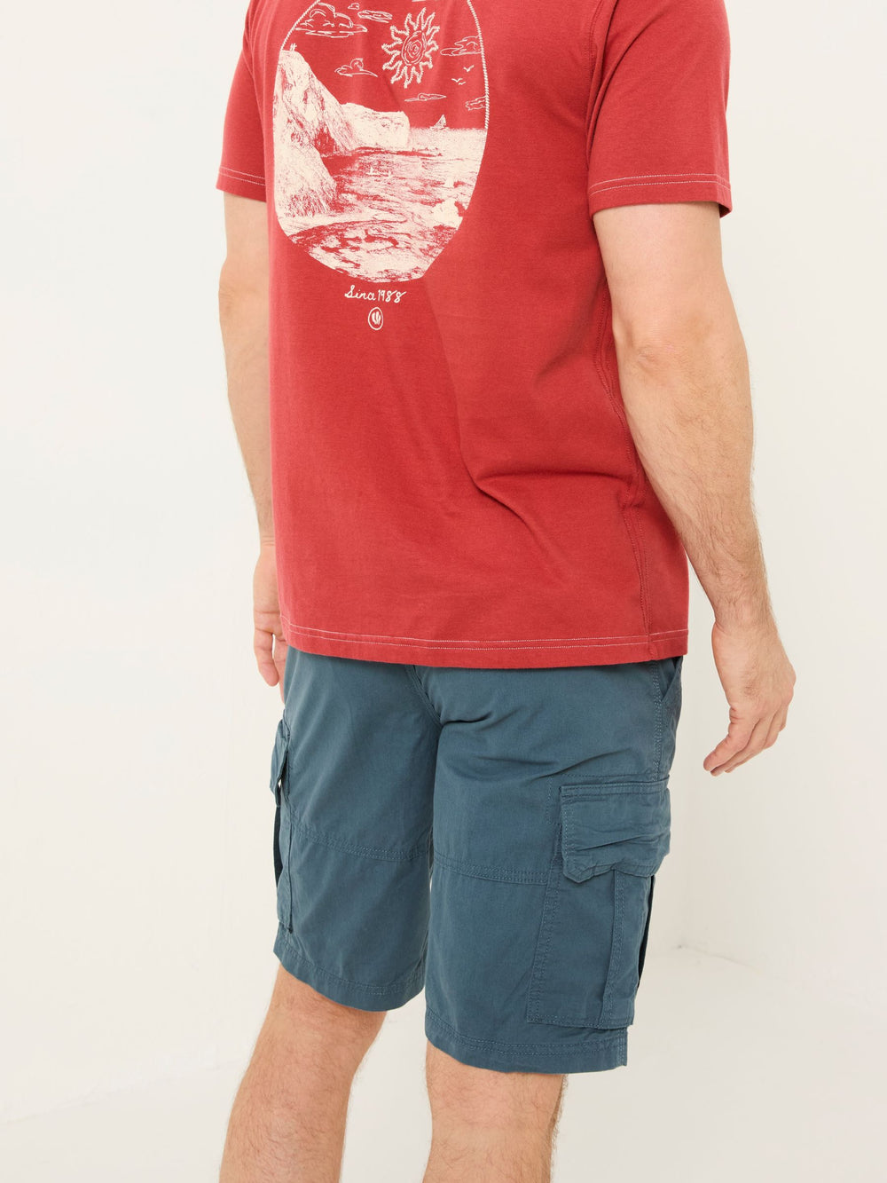 Bude Dark Teal Blue Cargo Shorts