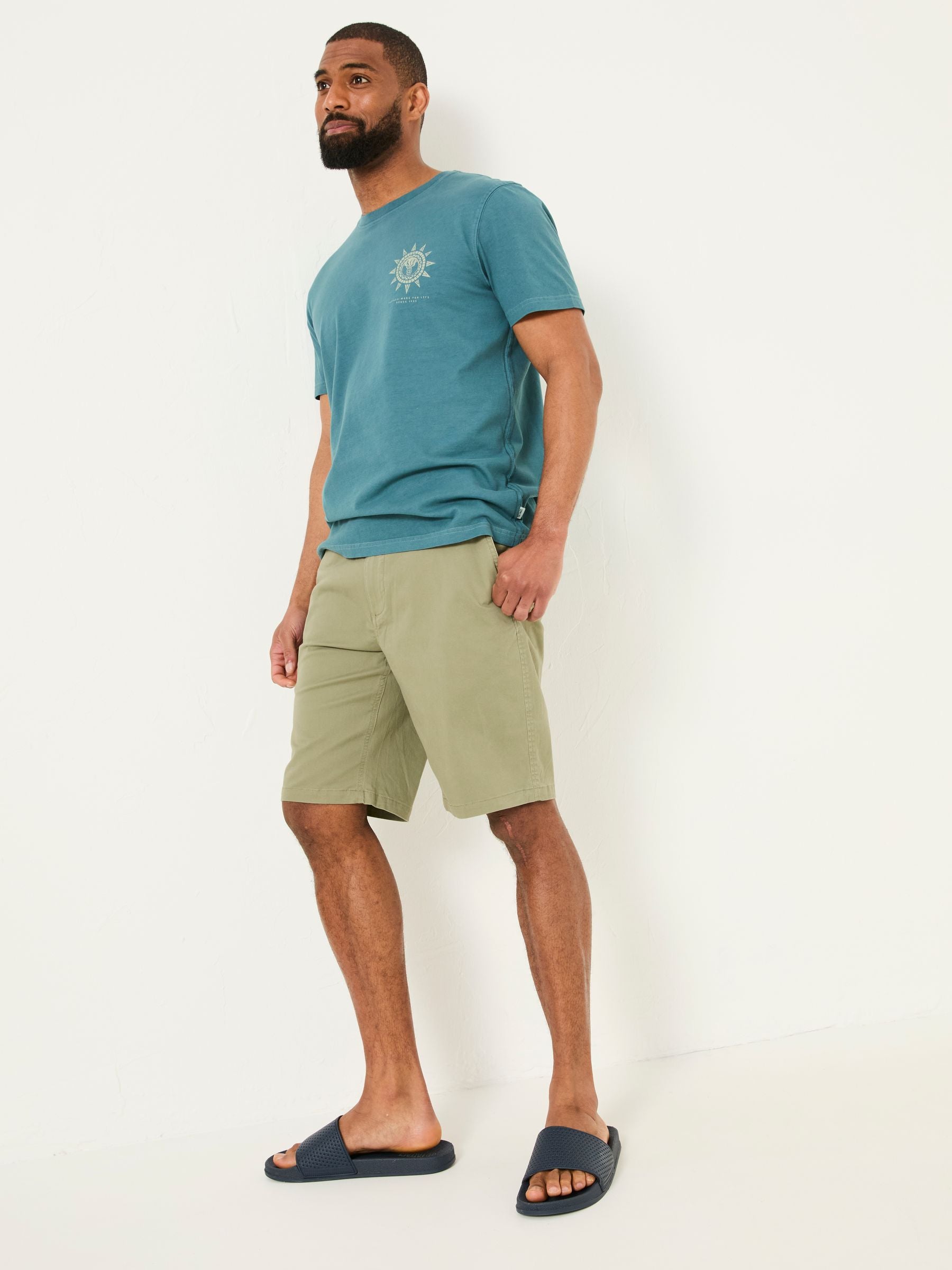 Mawes Khaki Green Chino Shorts