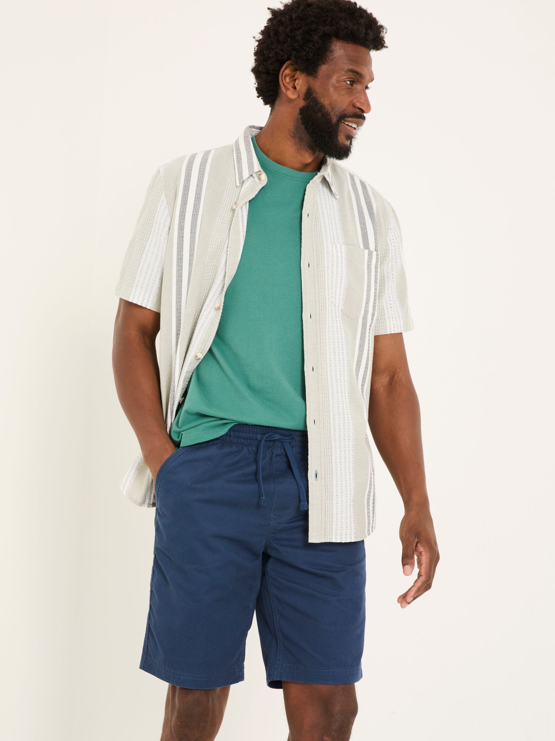 Seaton Navy Blue Pull On Shorts