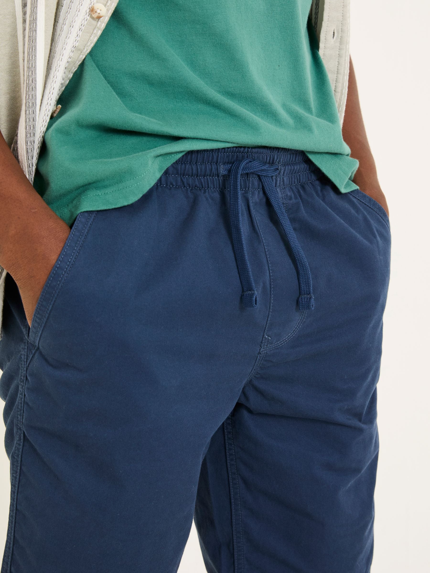 Seaton Navy Blue Pull On Shorts