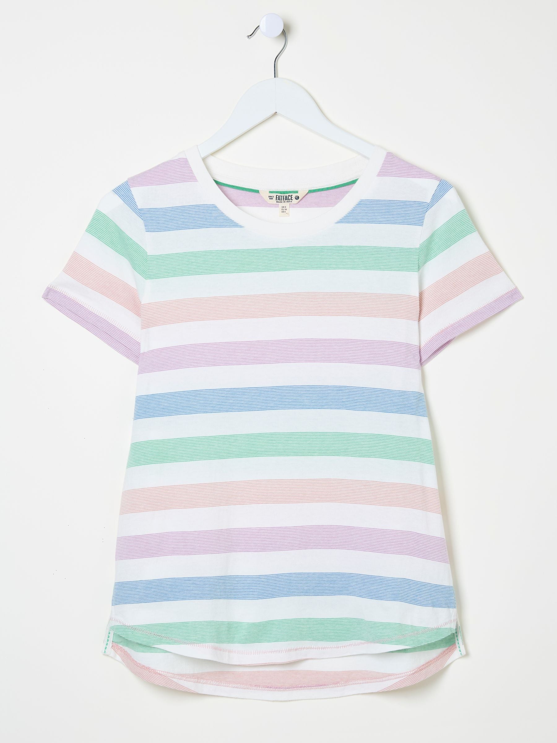 Natalie Natural Short Sleeve Stripe T Shirt