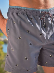 Trevose Navy Whale Embroidered Swim Shorts