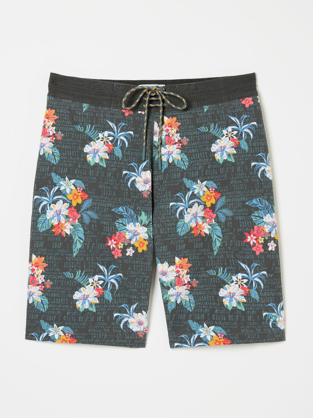 Camber Washed Black Hibiscus Swim Shorts