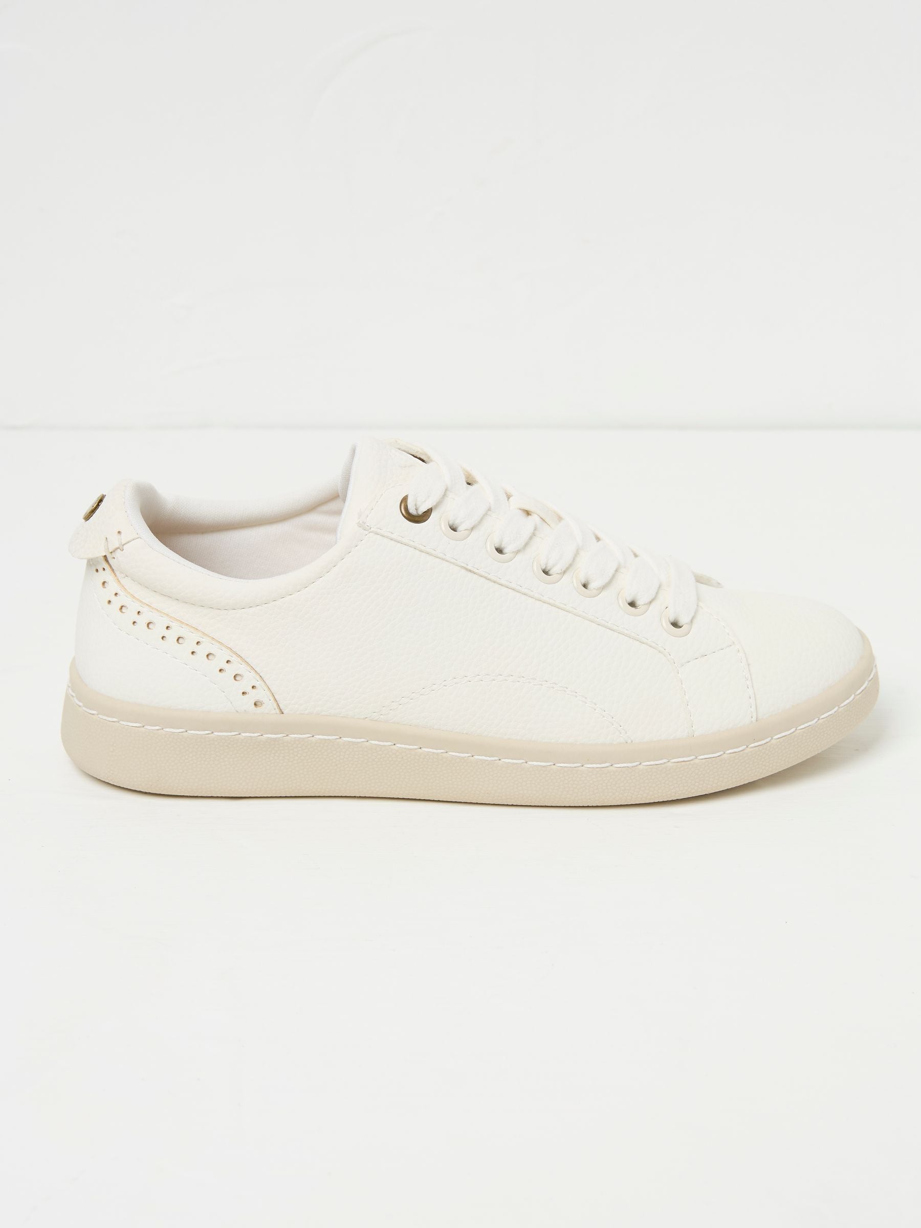 White Nora Lace Up Trainer