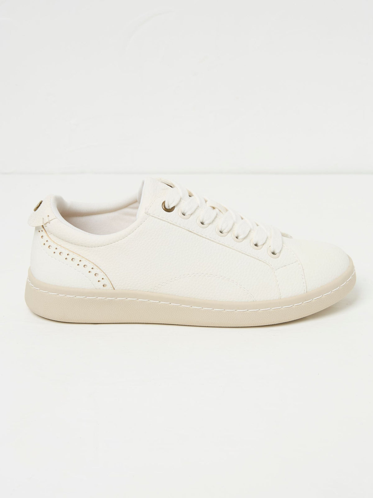 White Nora Lace Up Trainer