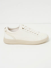 White Nora Lace Up Trainer