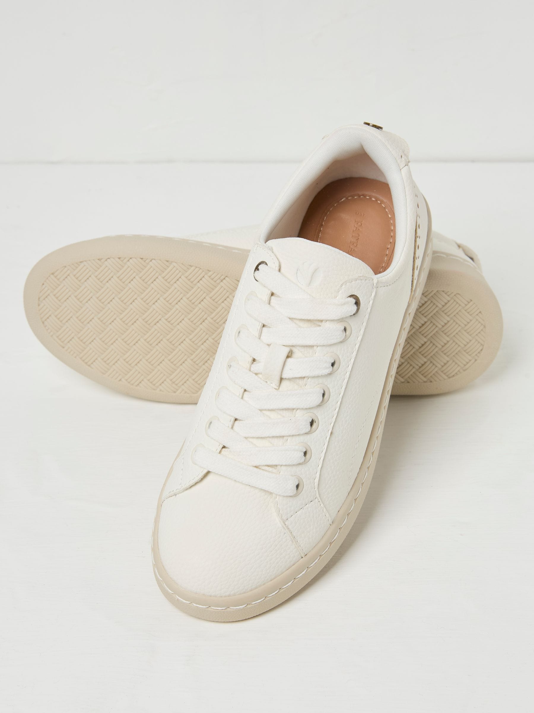 White Nora Lace Up Trainer