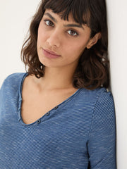 Porter Blue Stripe 100% Cotton T-Shirt