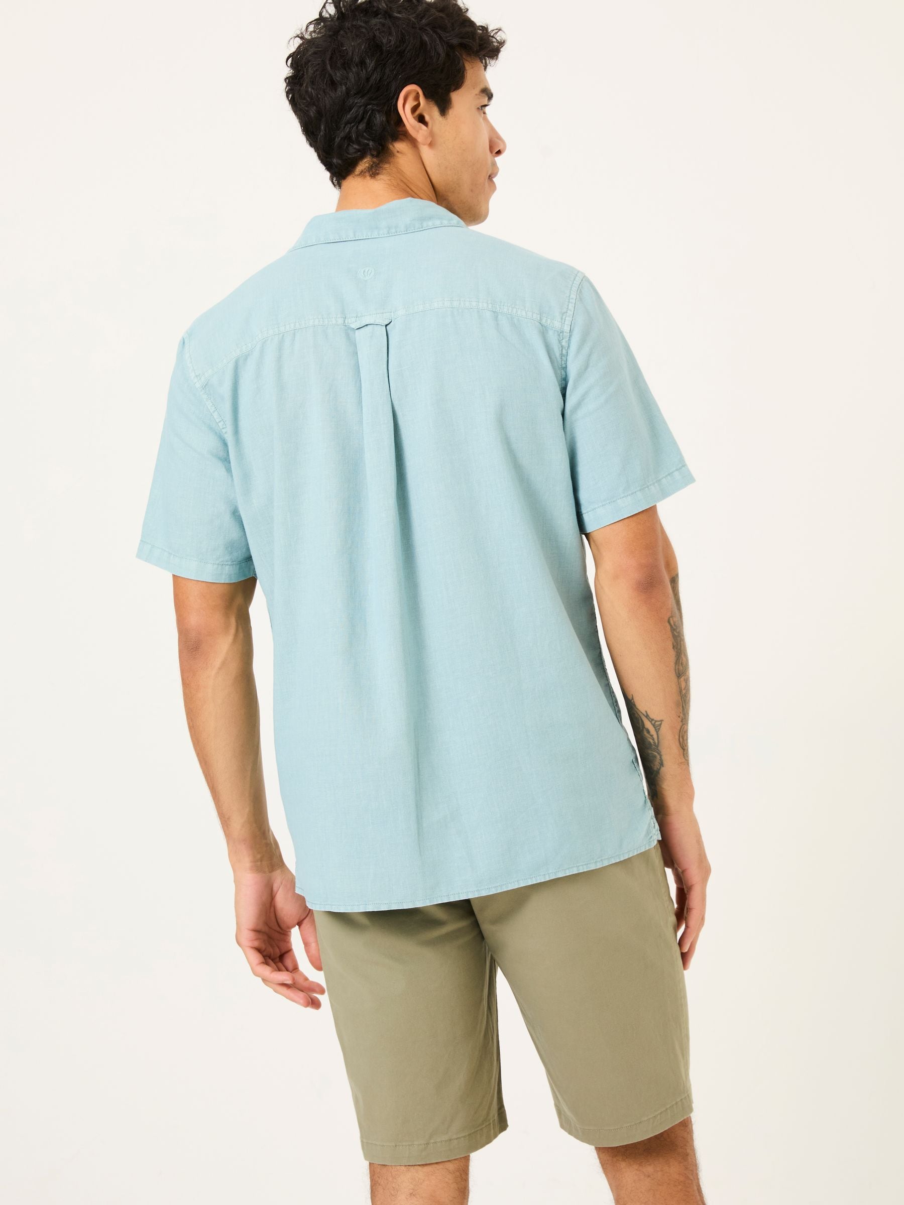 Bugle Light Blue Linen Cotton Shirt