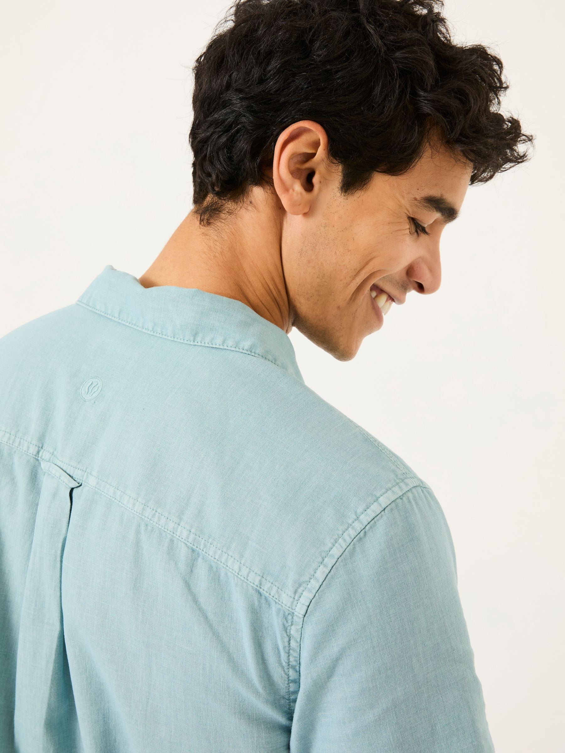 Bugle Light Blue Linen Cotton Shirt