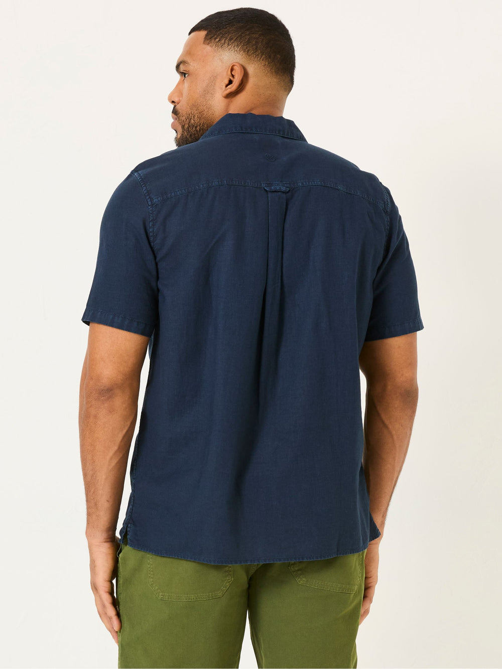 Bugle Navy Linen Cotton Shirt