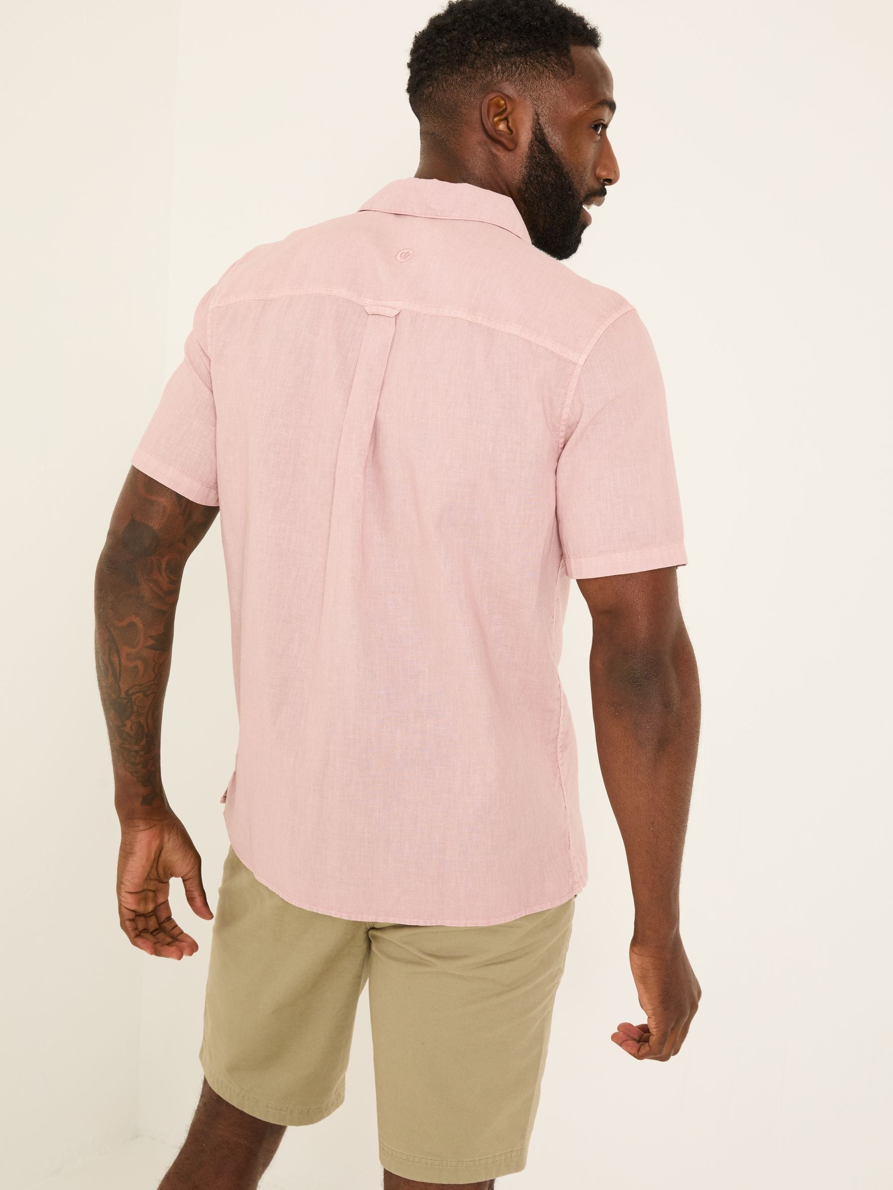 Bugle Dusky Pink Linen Cotton Shirt