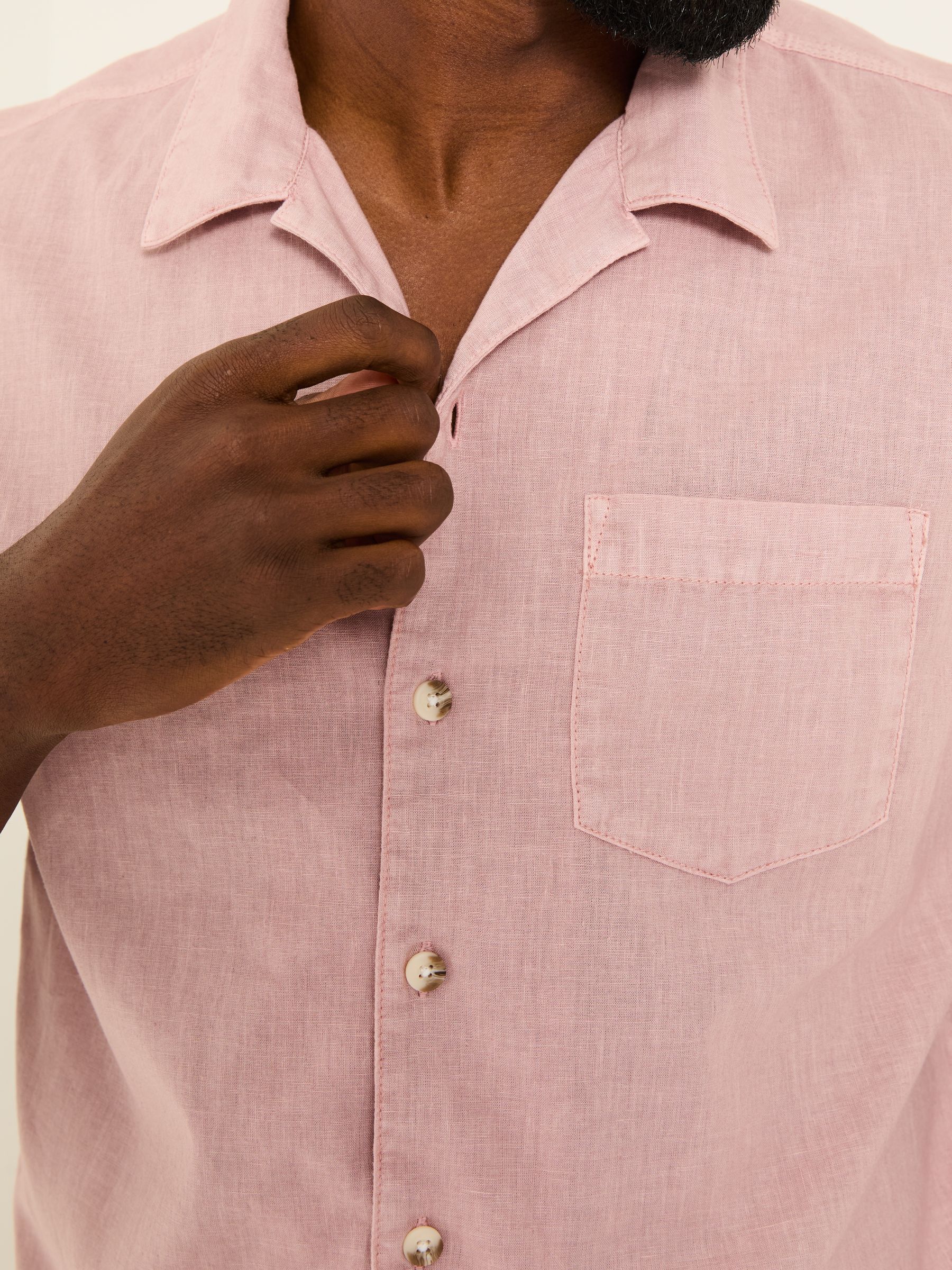 Bugle Dusky Pink Linen Cotton Shirt