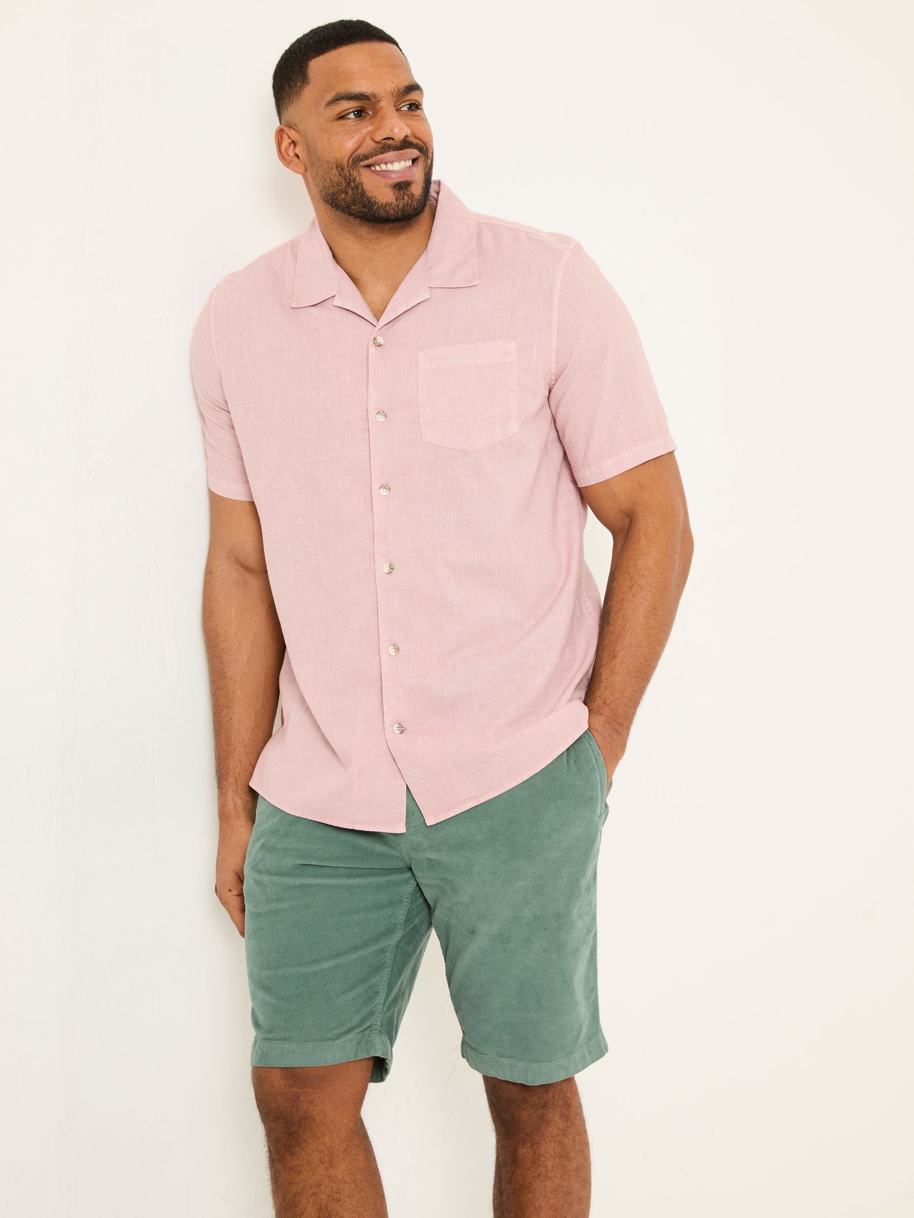 Bugle Dusky Pink Linen Cotton Shirt